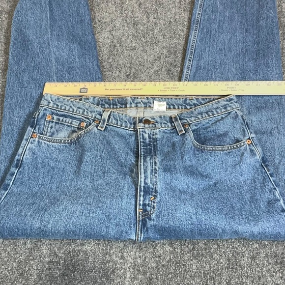 Levi Strauss 505 Mens Jeans 40x32 Blue Wash Straight Fit Denim Pants - Picture 6 of 16